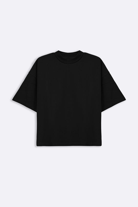 BLACK ROUND NECK TEE