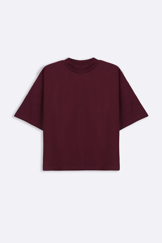 PLUM ROUND NECK TEE