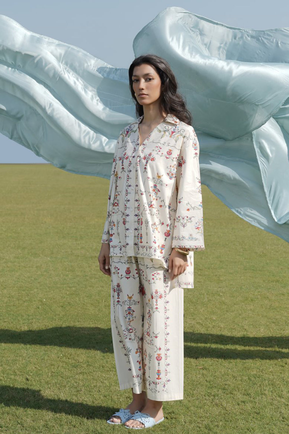 BEIGE ANDALUSIA COTTON SHIRT