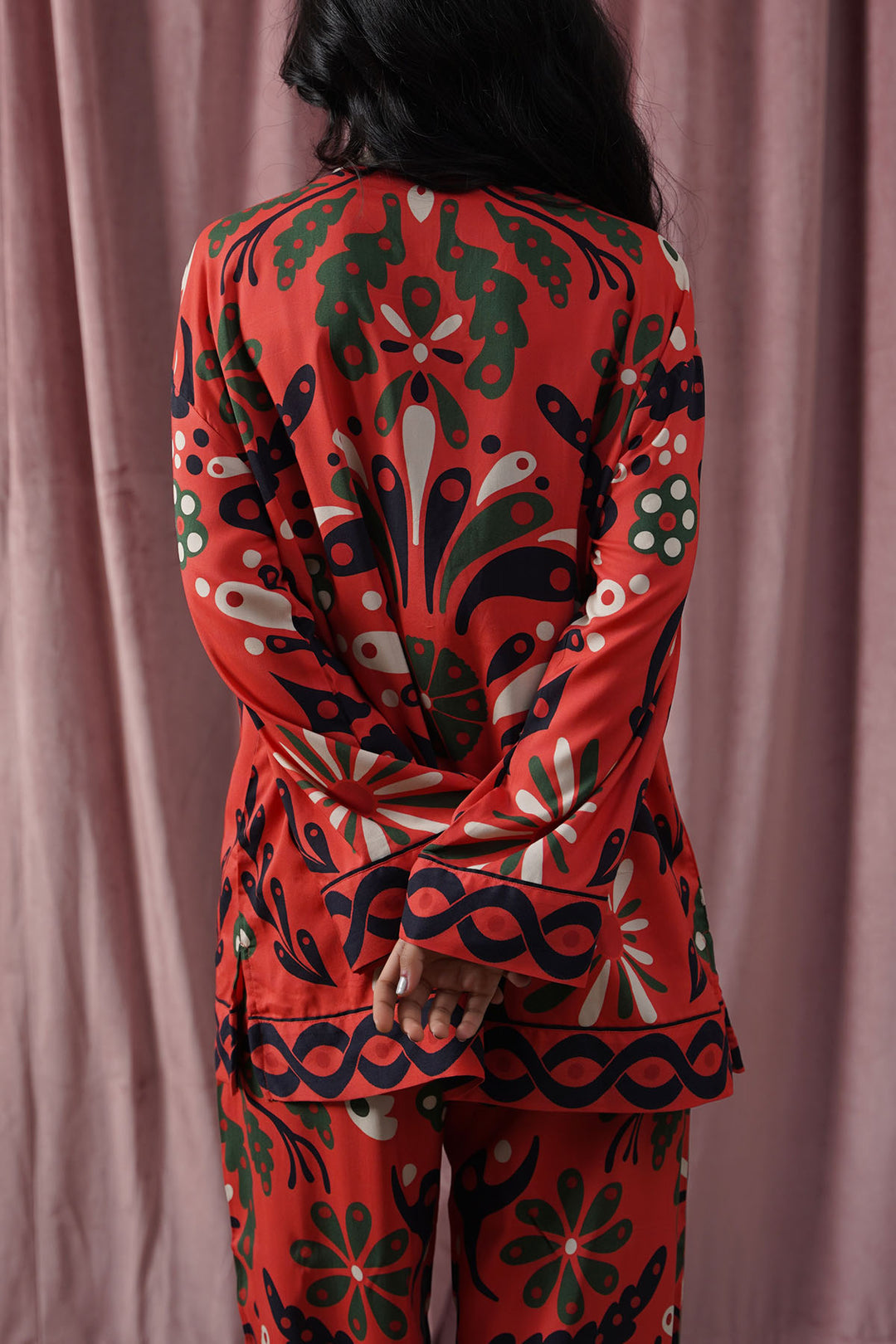 CRIMSON PRINTED BLOUSE