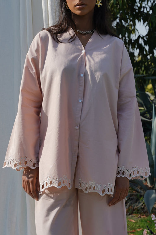 PINK WILD BALLERINA CUTWORK SHIRT