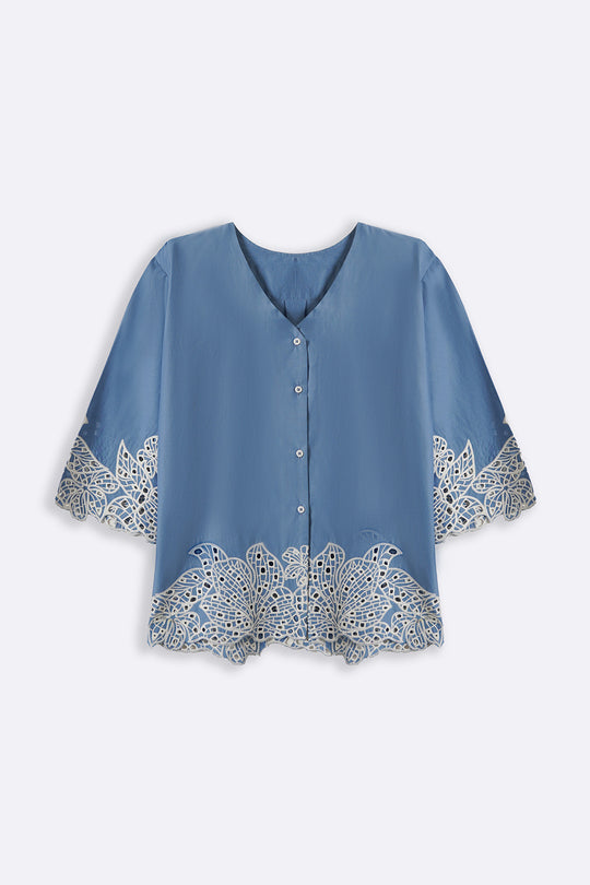 BLUE BLUE SAKURA BRODERIE SHIRT