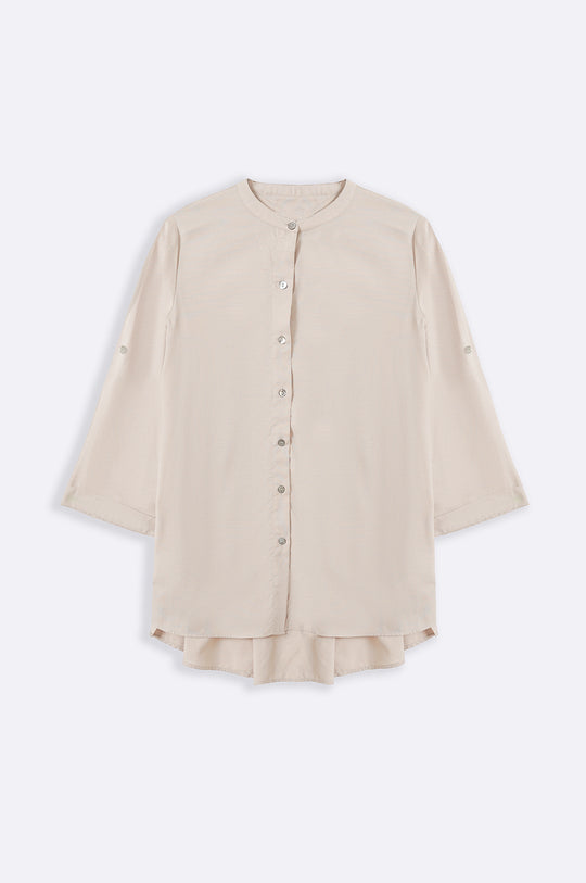 BEIGE COTTON FLARE TUNIC