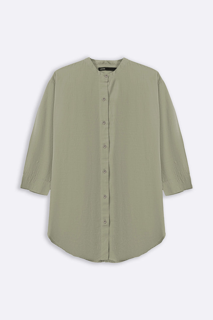 GREEN ESSENTIAL COTTON SHIRT