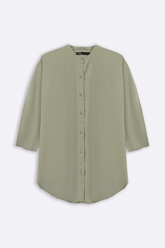 GREEN ESSENTIAL COTTON SHIRT