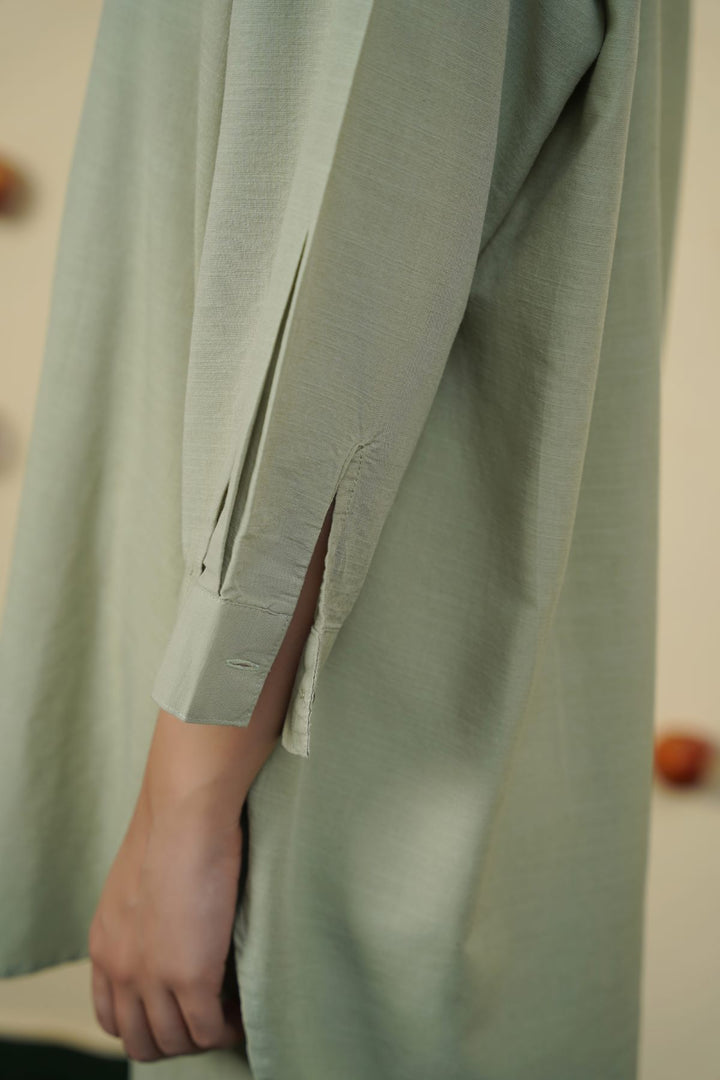GREEN ESSENTIAL COTTON SHIRT
