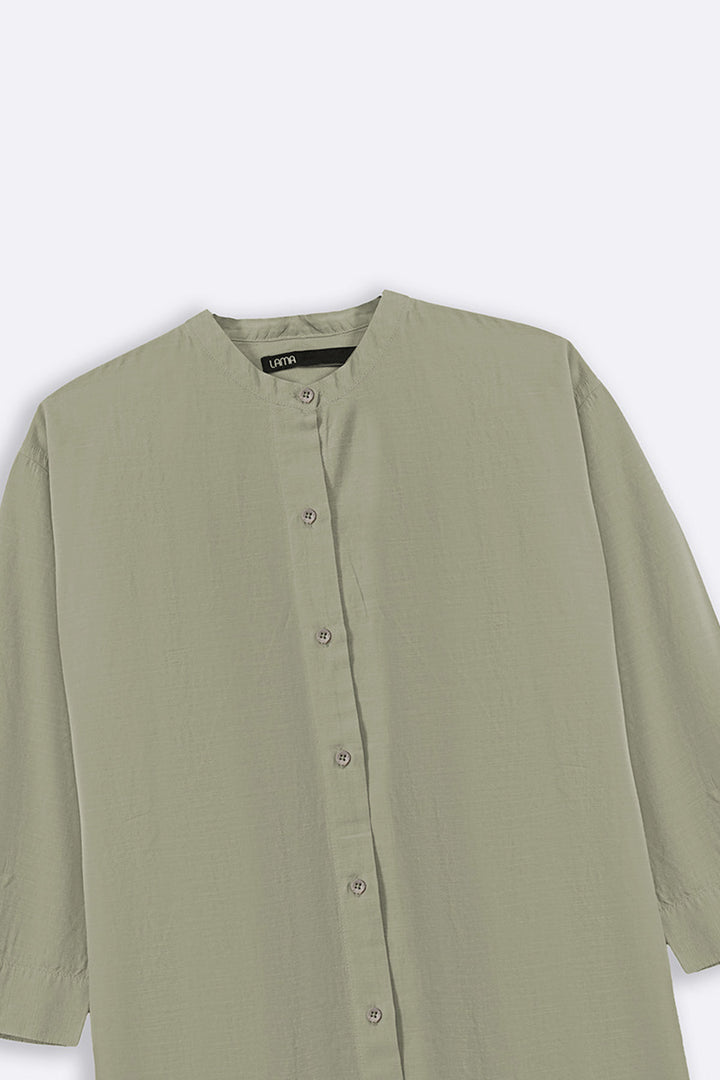 GREEN ESSENTIAL COTTON SHIRT