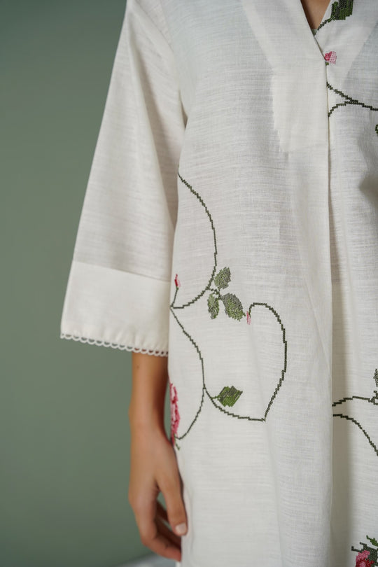 WHITE ROSATINI TUNIC