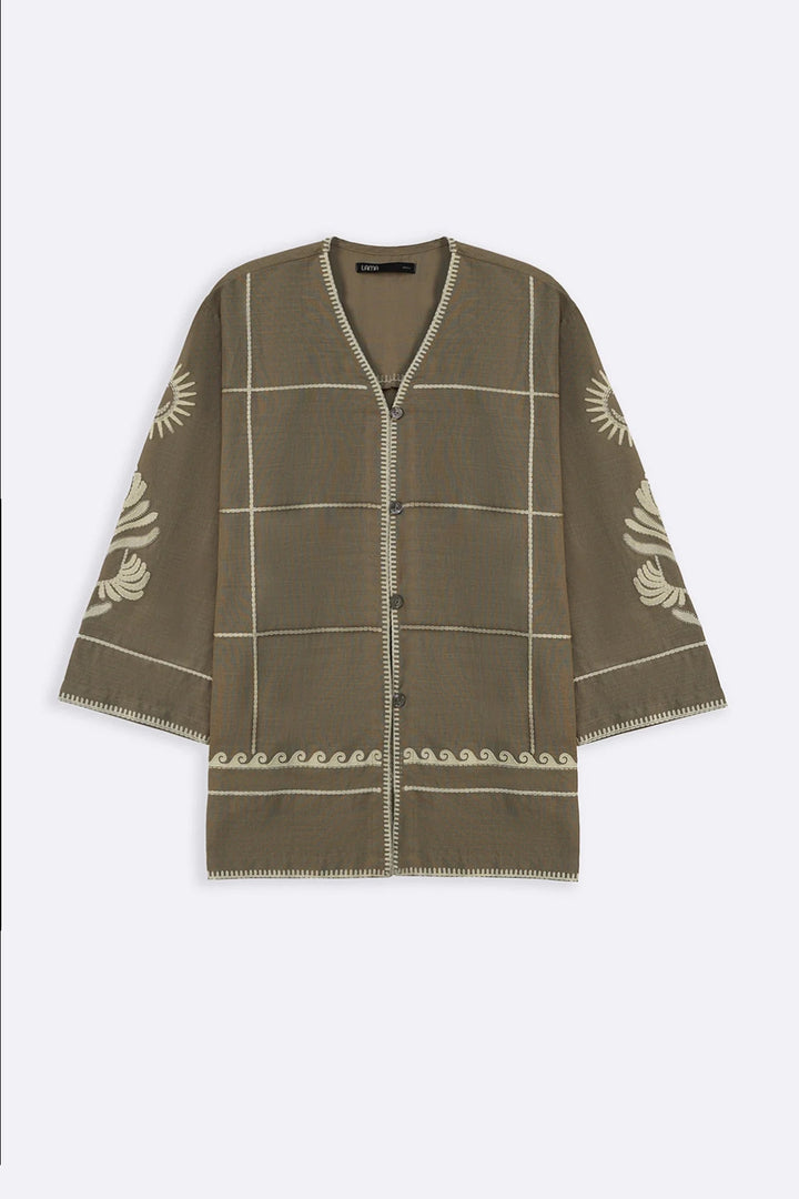 BEIGE DESERT NOON EMBROIDERED SHIRT
