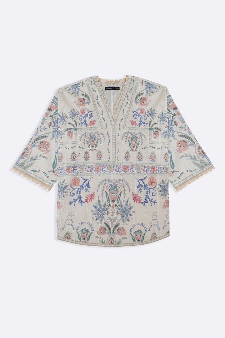 CREAM SUGARLOOP EMBROIDERED TUNIC