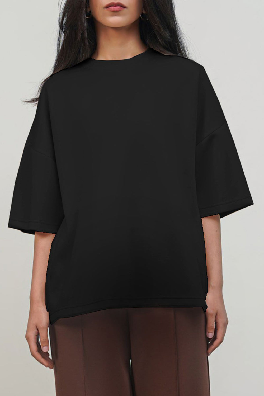 BLACK OVERSIZED TEE