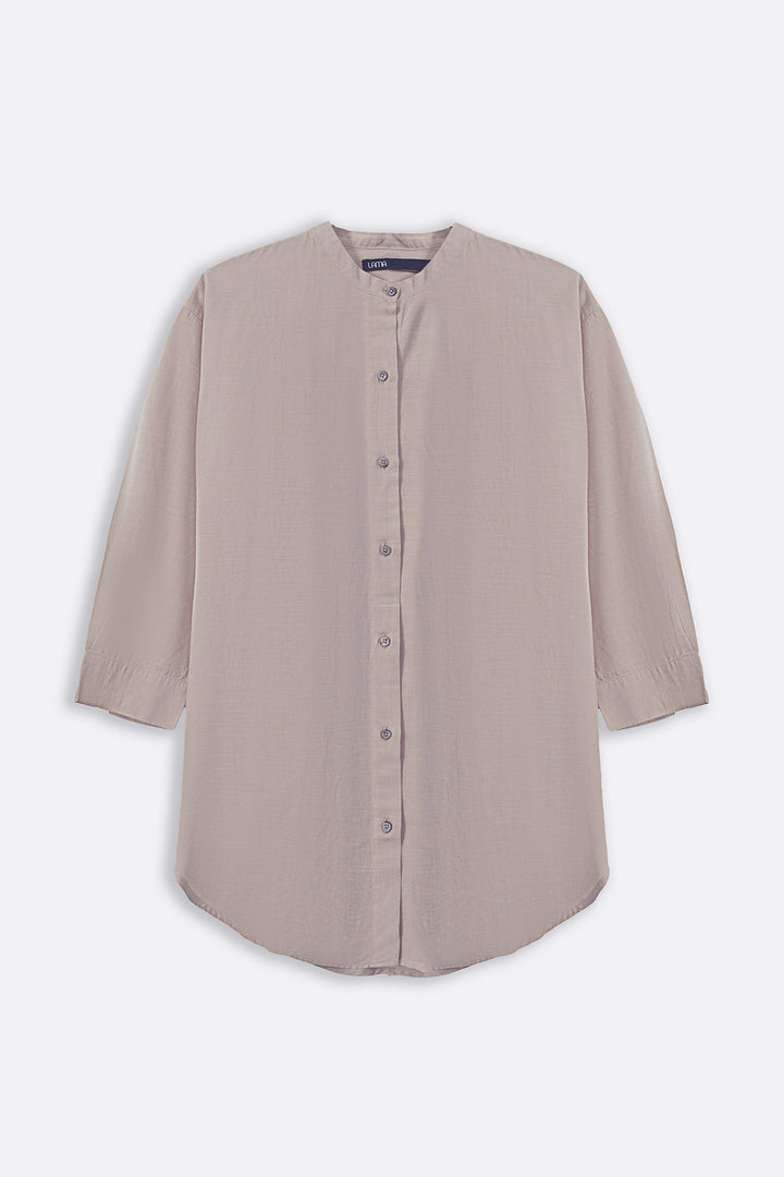 BEIGE ESSENTIAL COTTON SHIRT