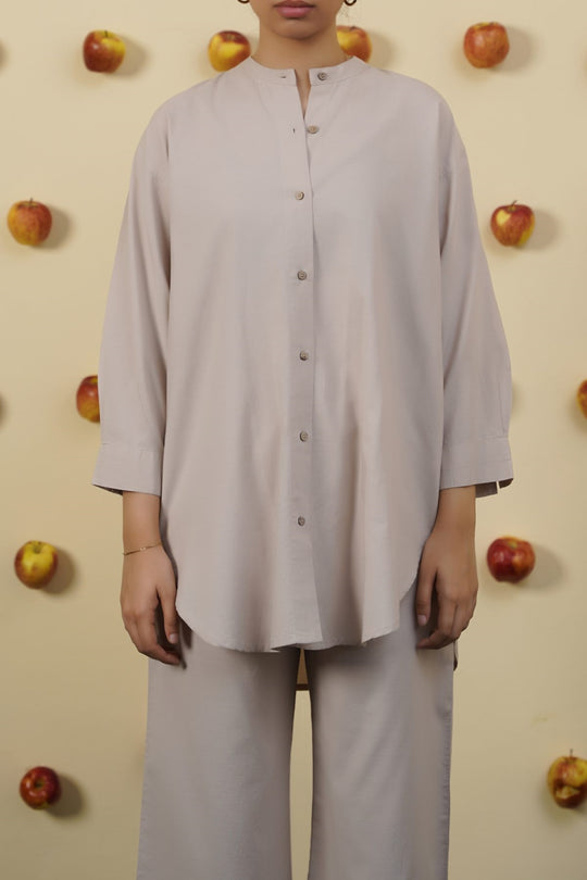 BEIGE ESSENTIAL COTTON SHIRT