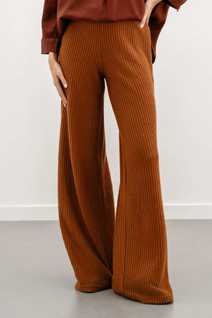 CAMEL TEXTURED TROUSERS