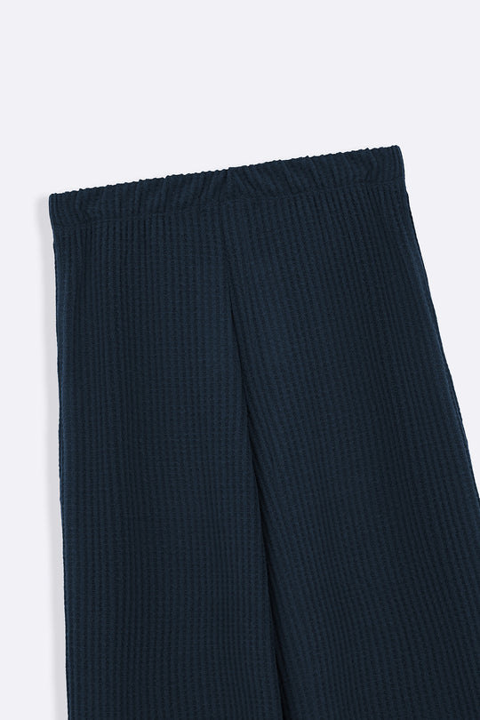 TEAL WAFFLE KNIT PANTS