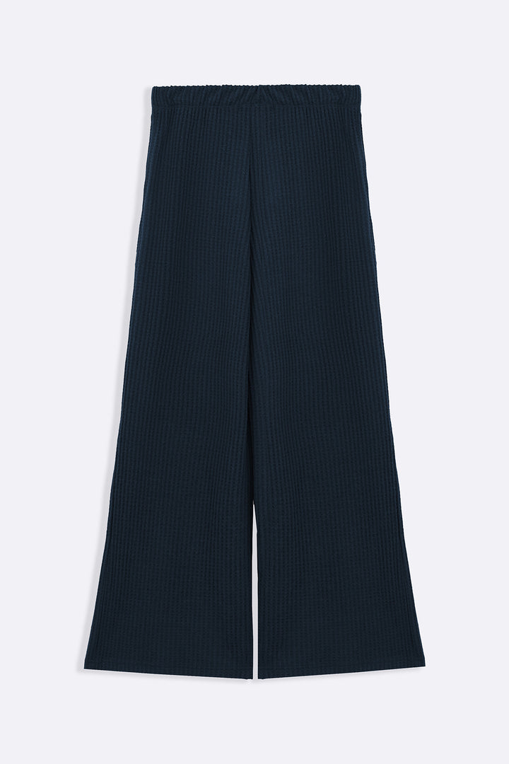 TEAL WAFFLE KNIT PANTS