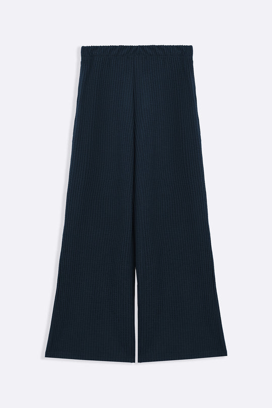 TEAL WAFFLE KNIT PANTS