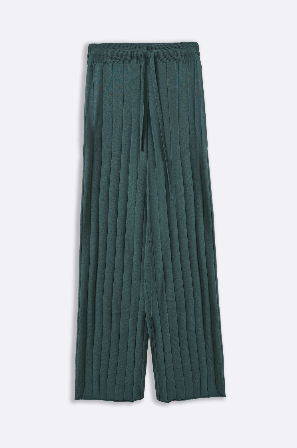 RIB-KNIT STRAIGHT PANTS