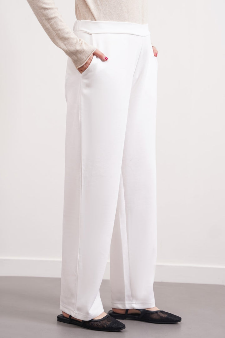 NEOPRENE STRAIGHT-LEG PANTS