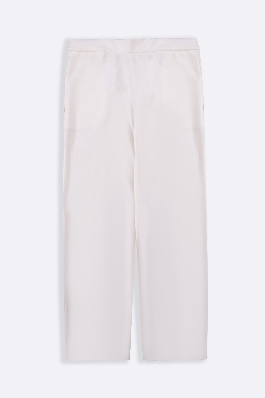 WHITE NEOPRENE STRAIGHT-LEG PANTS