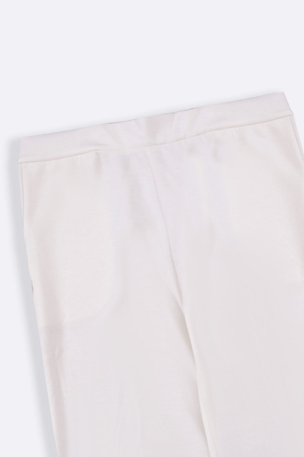 WHITE NEOPRENE STRAIGHT-LEG PANTS