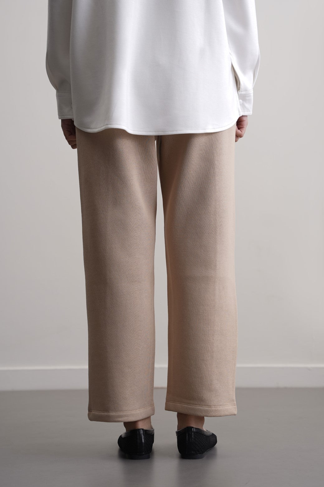 BEIGE FLEECE EASY SLACKS