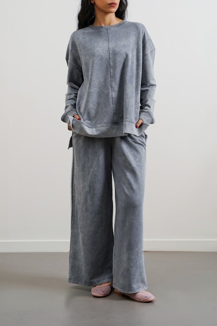 GREY WASHED TROUSERS