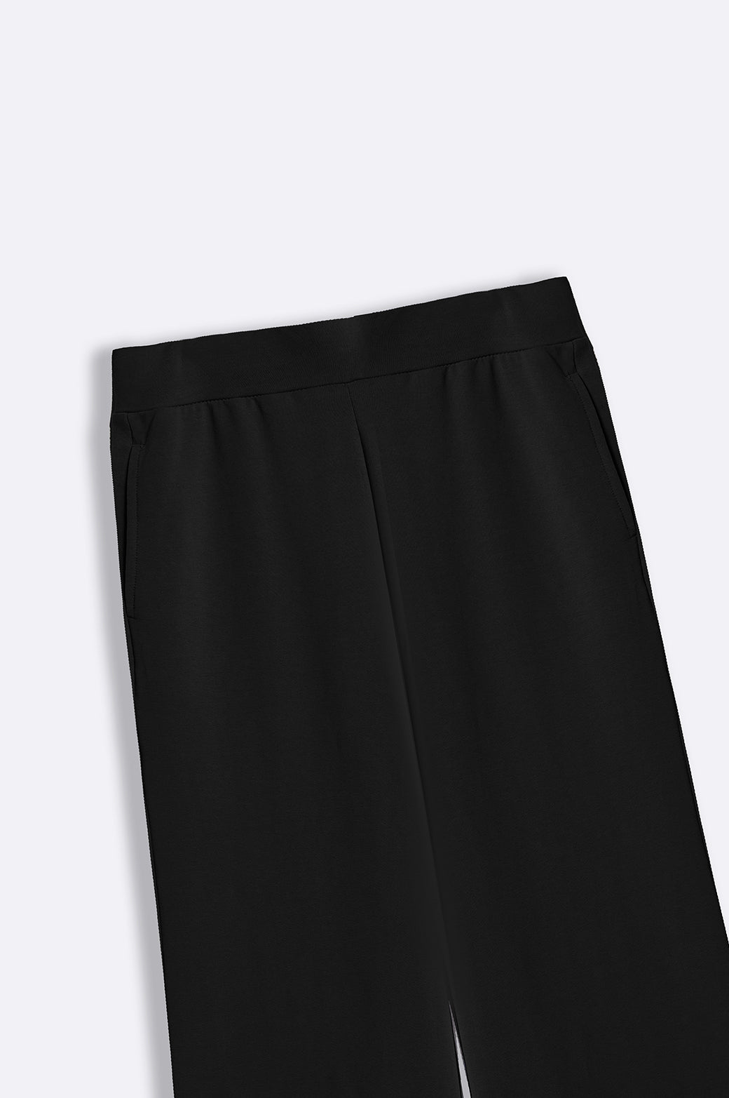 BLACK WIDE-LEG TROUSERS