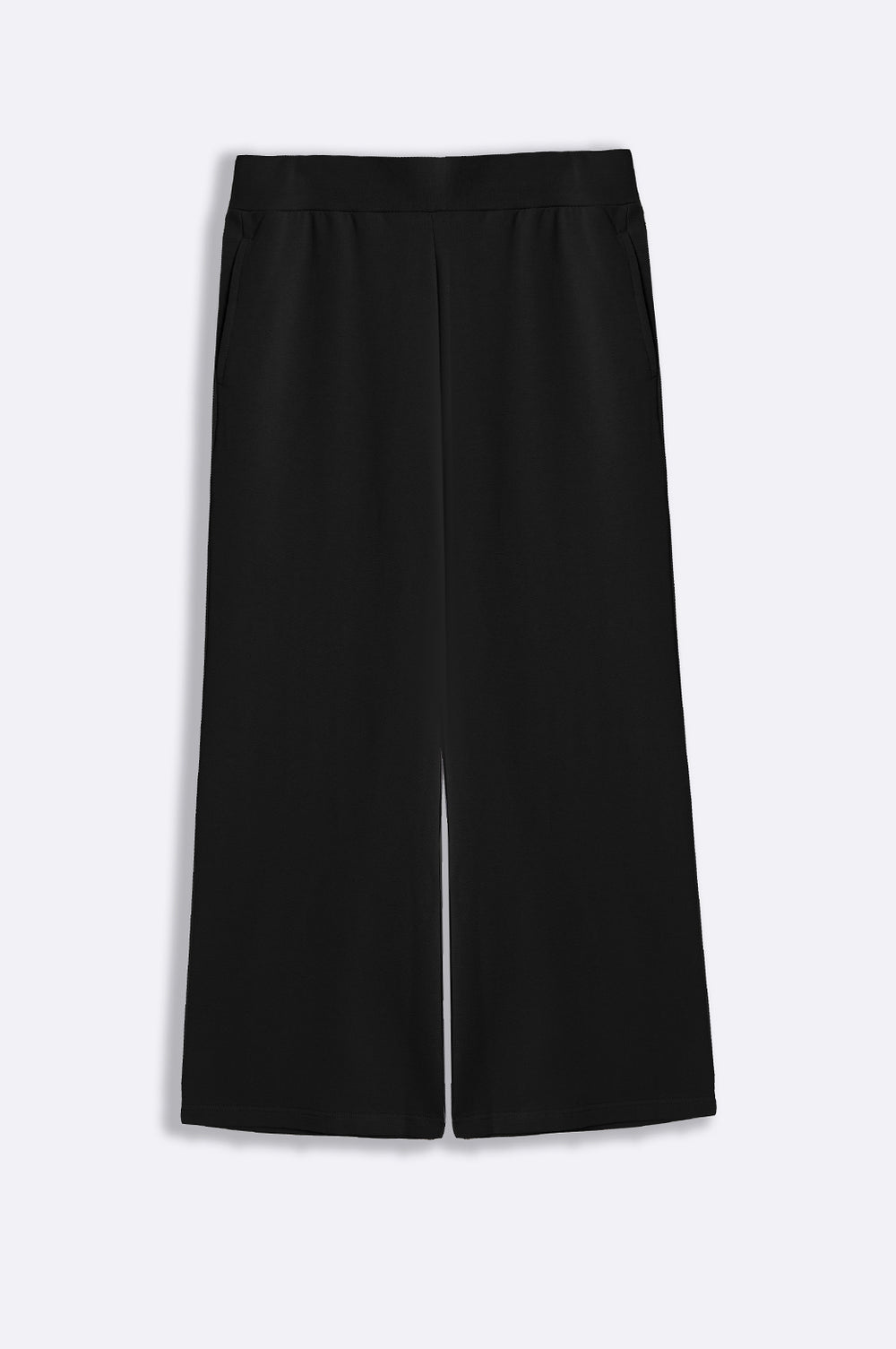 BLACK WIDE-LEG TROUSERS