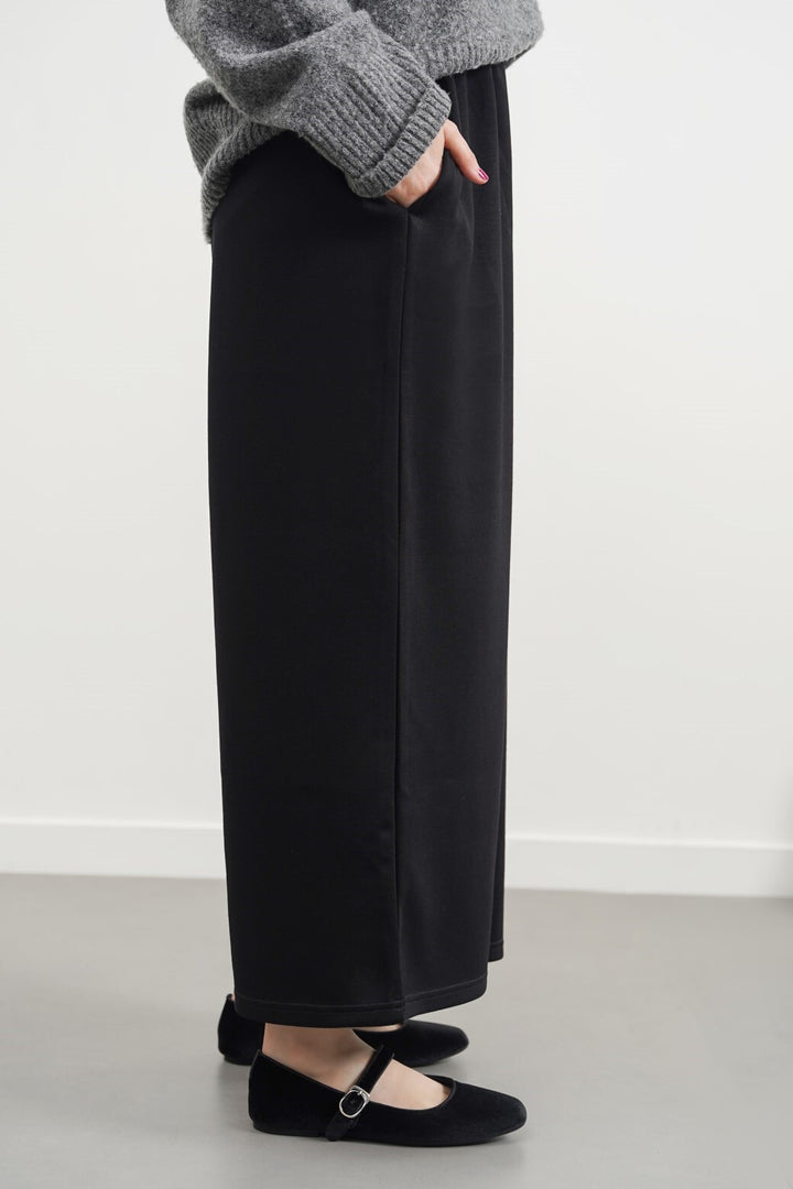 BLACK HIGH-WAIST CULOTTES