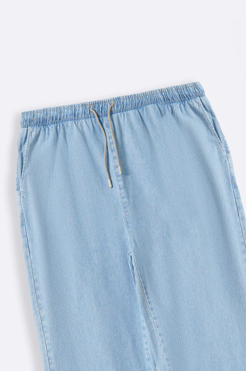 LIGHT BLUE CURVE STRETCHY WAIST WIDE JEANS