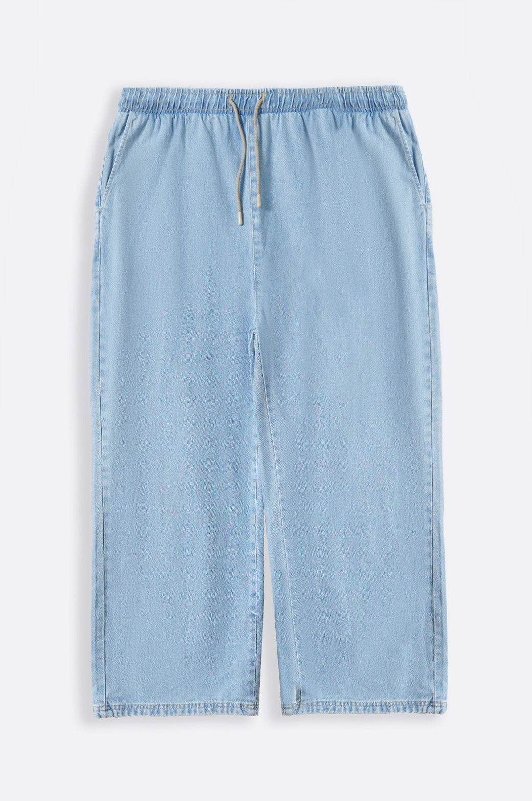 LIGHT BLUE CURVE STRETCHY WAIST WIDE JEANS