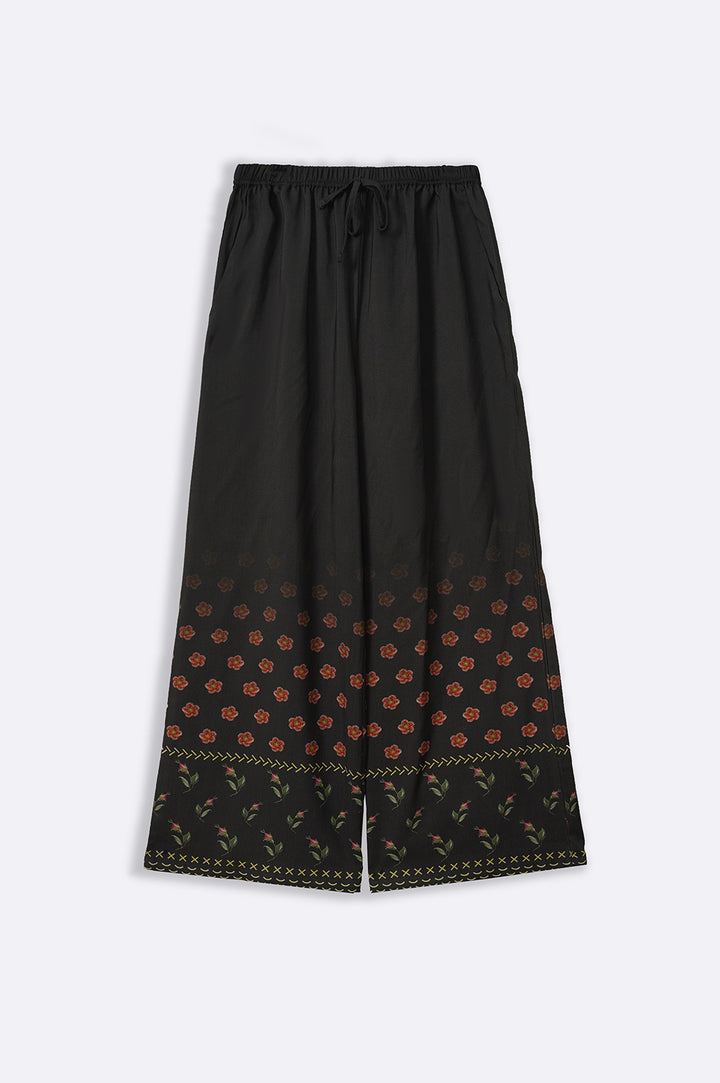 BLACK IRIS WIDE LEG PANT