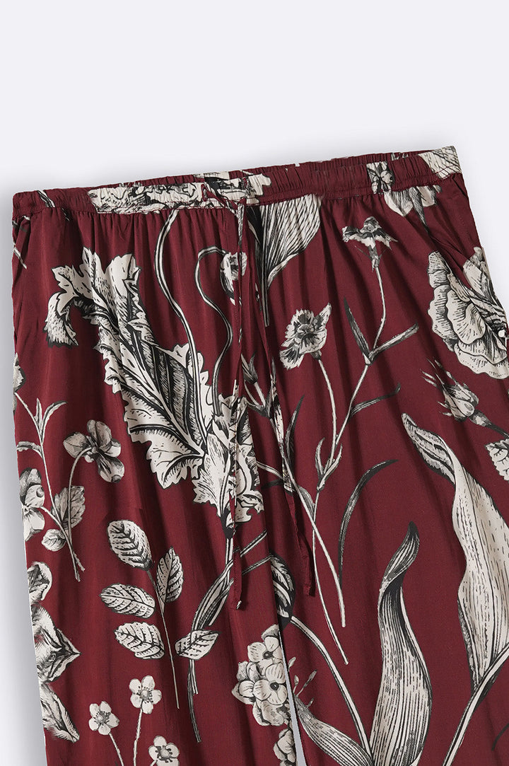 MAROON CRIMSON BLOOM TRUEBODY PANTS