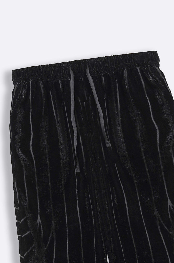 BLACK BURN OUT TROUSER