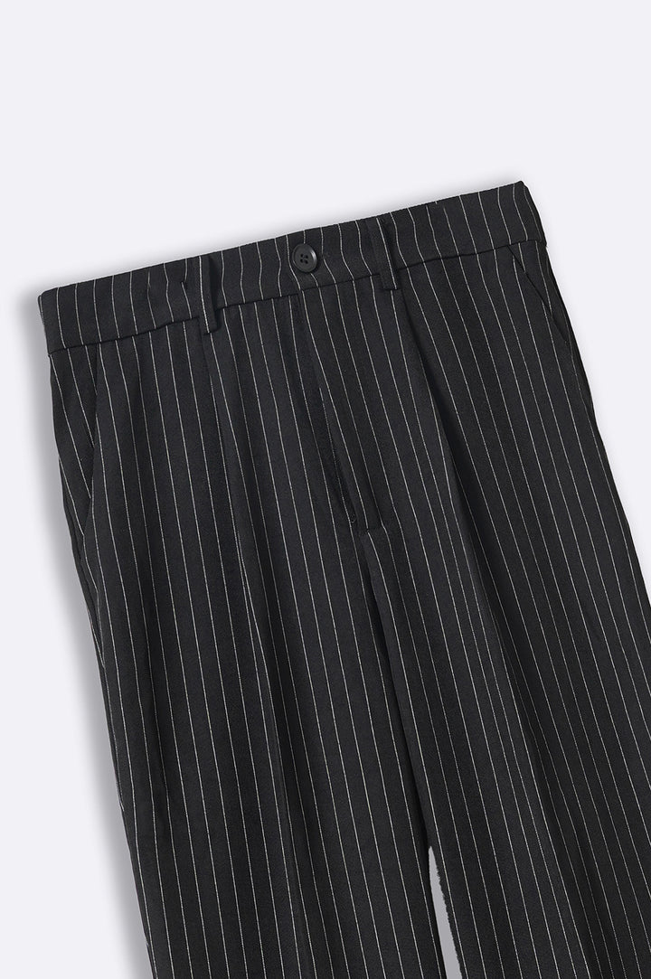 BLACK PIN STRIPED PANTS