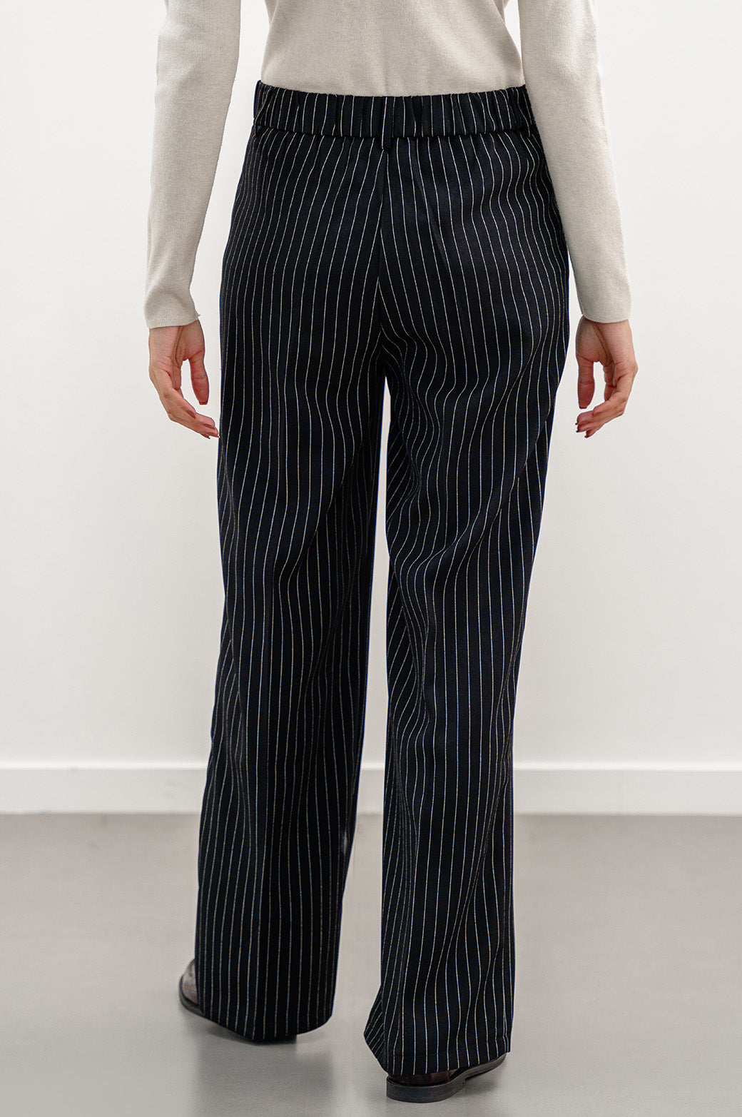 BLACK PIN STRIPED PANTS