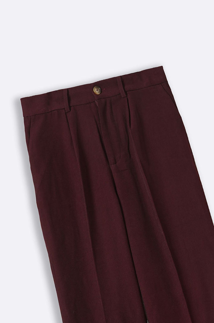 BURGUNDY TAILORED EASY PANTS