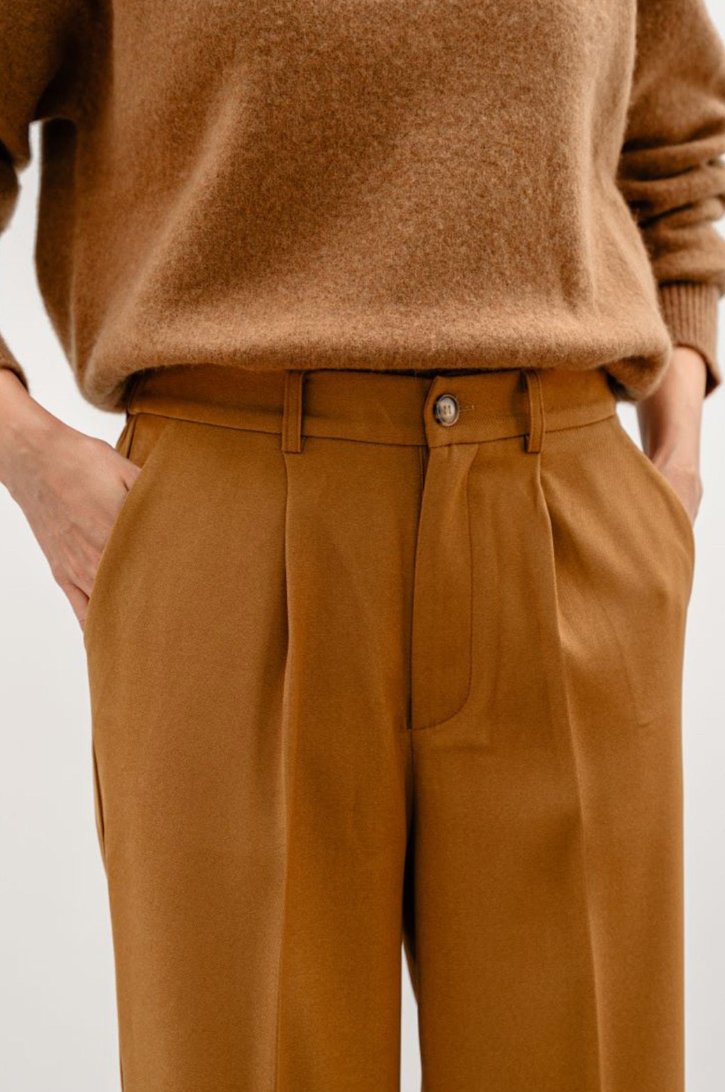 CAMEL TAILORED EASY PANTS