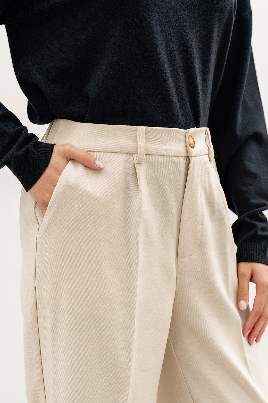 IVORY TAILORED EASY PANTS