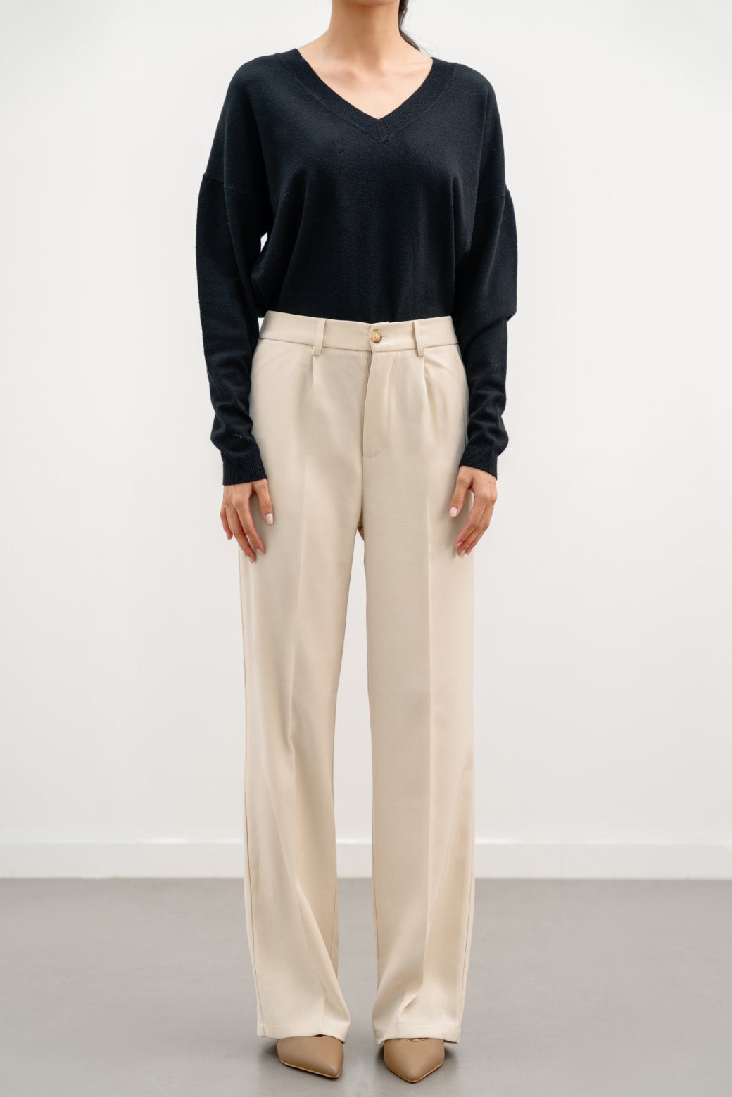 IVORY TAILORED EASY PANTS