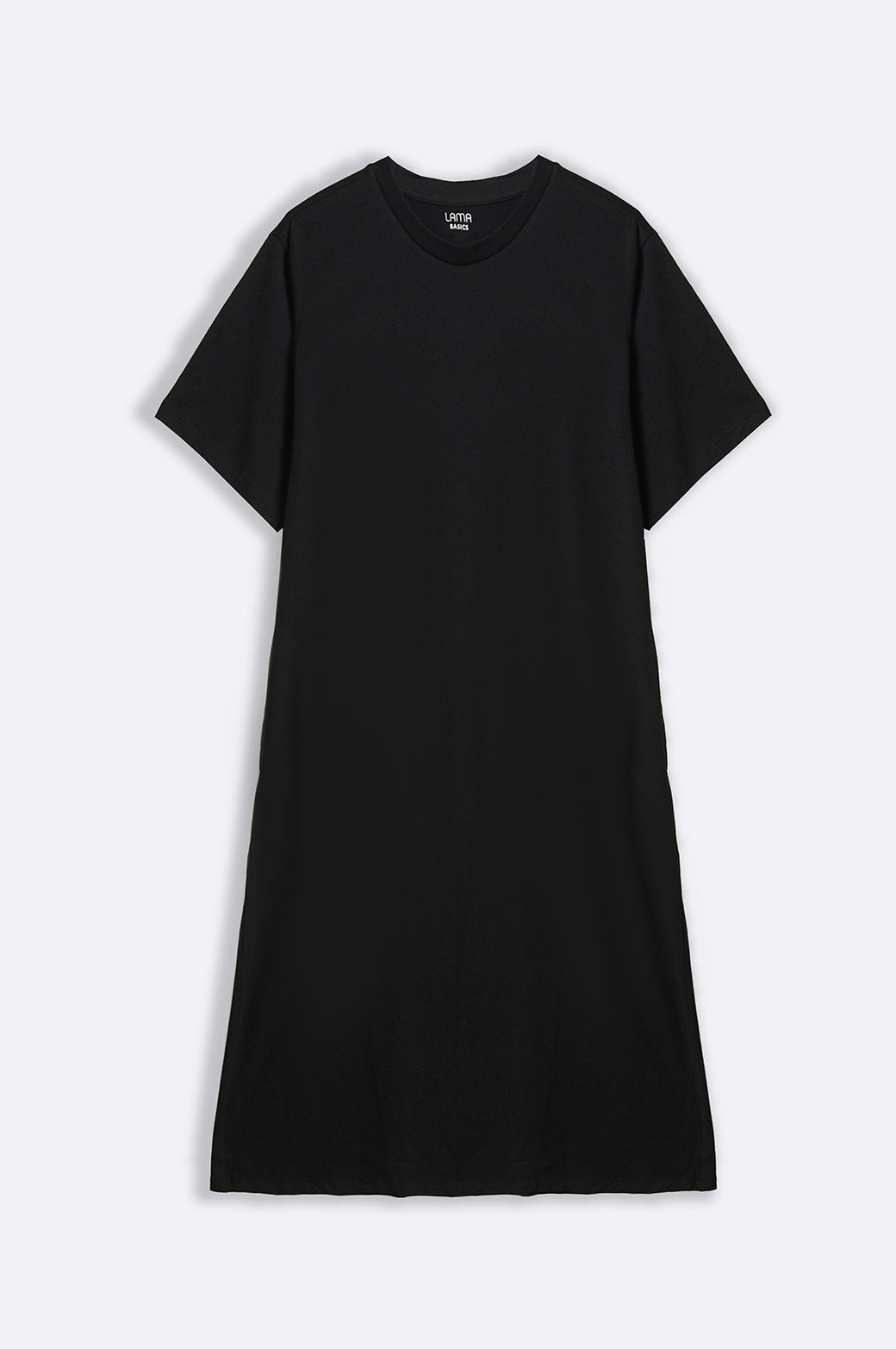 BLACK LONG A-LINE DRESS