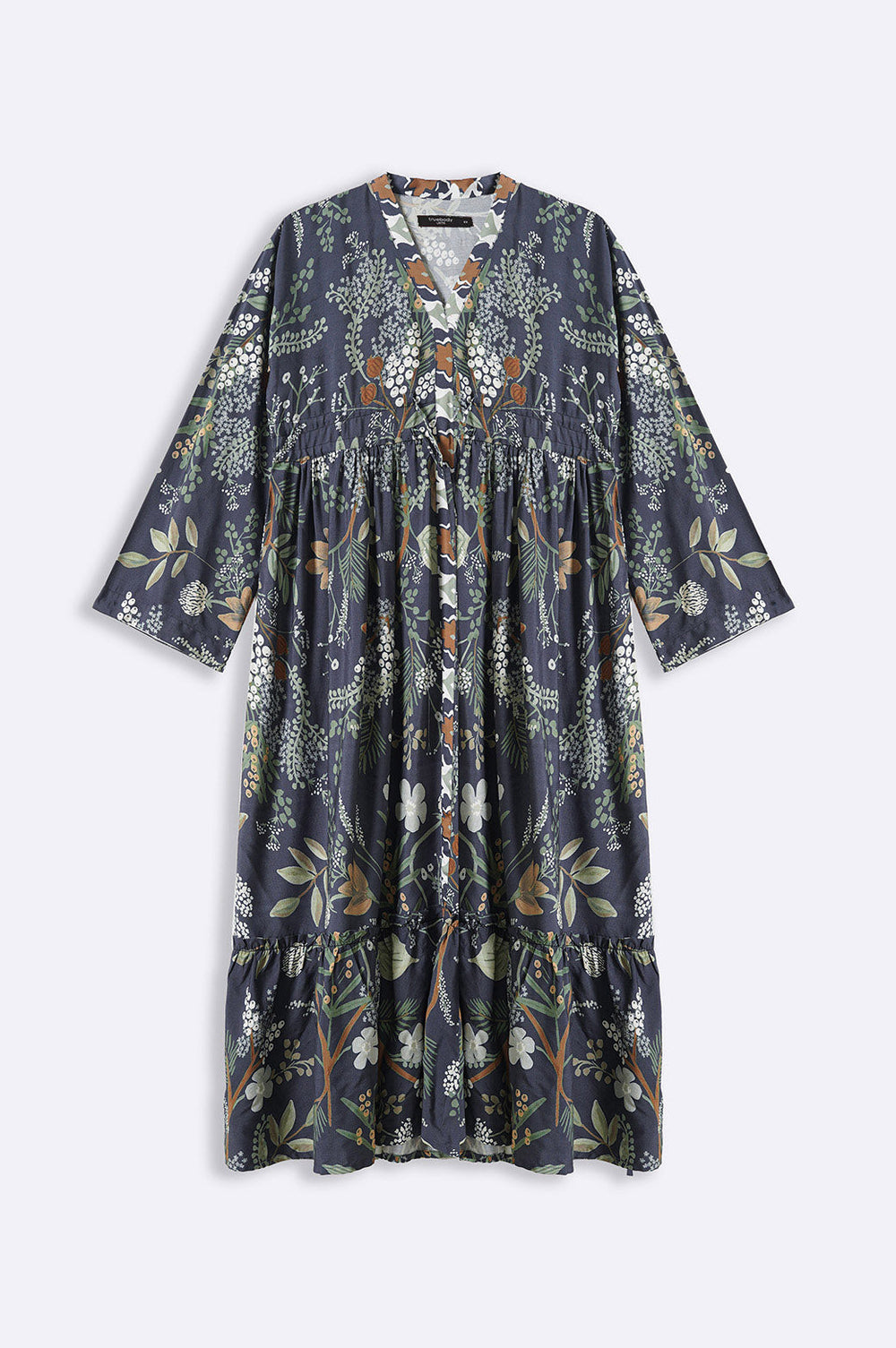 NAVY TRUEBODY ELARA PRINTED DRESS