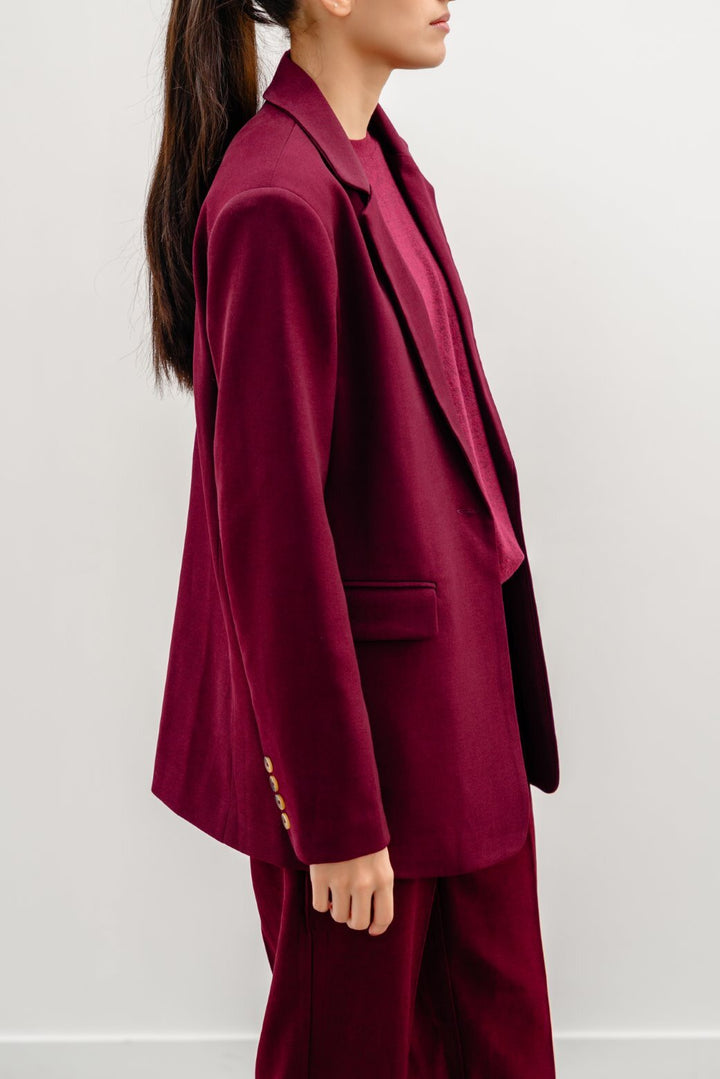 BURGUNDY TAILORED BLAZER