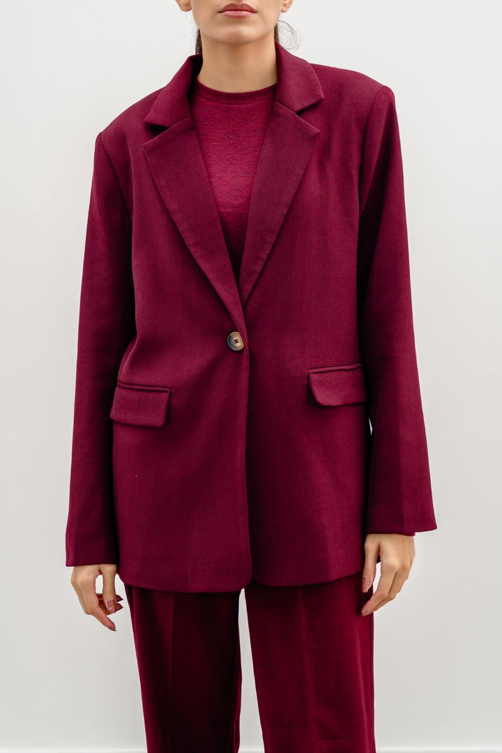 BURGUNDY TAILORED BLAZER