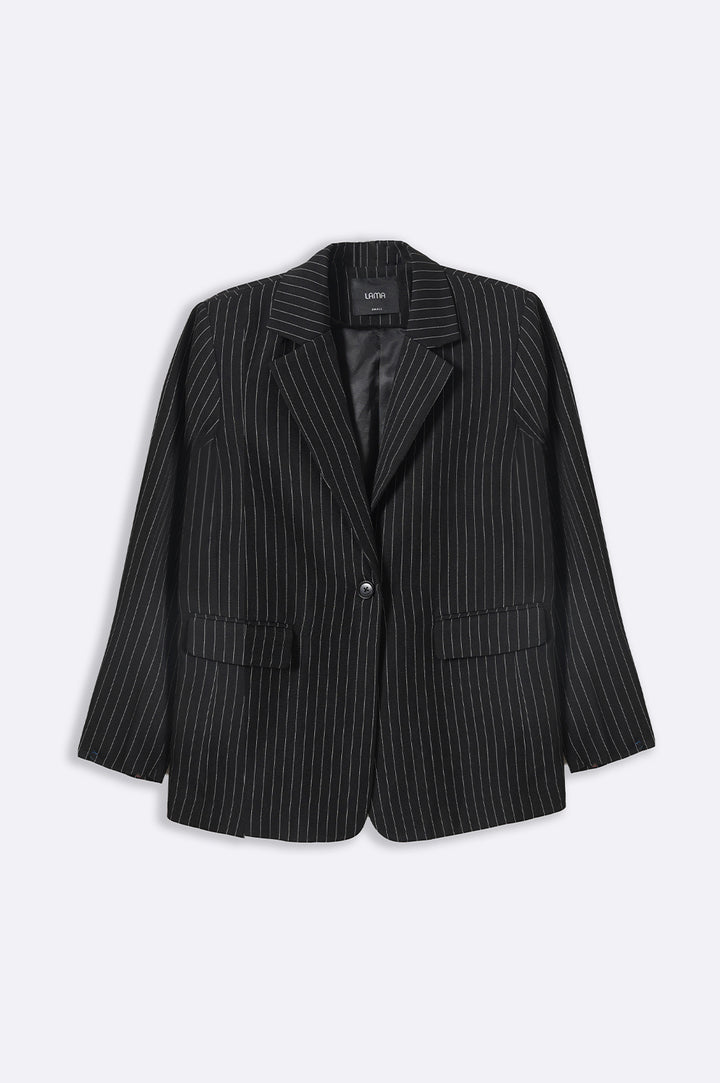 BLACK PIN-STRIPED BLAZER