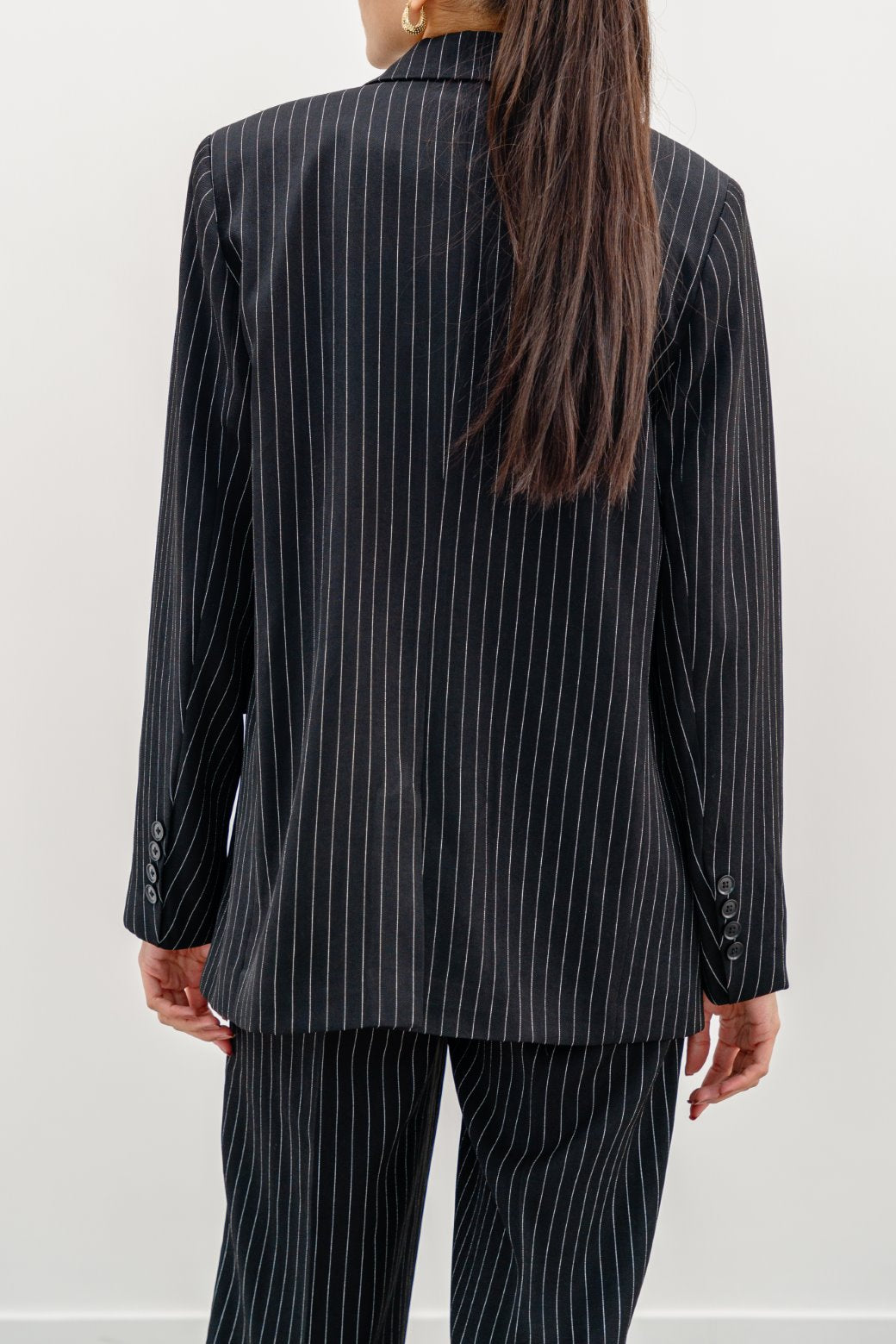 BLACK PIN-STRIPED BLAZER