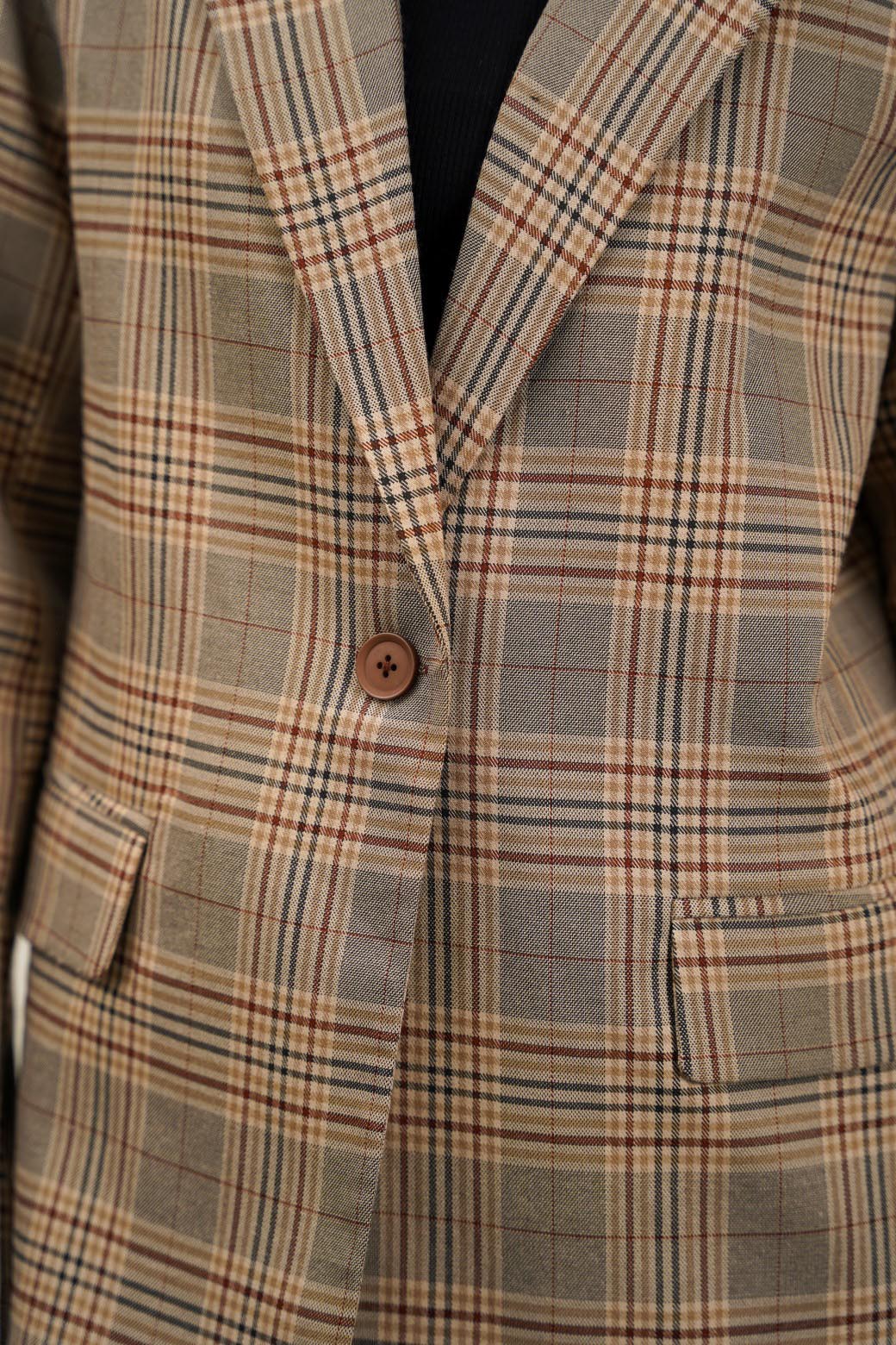 BEIGE CHECKERED BLAZER