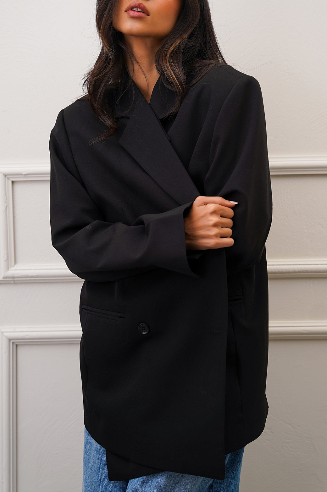 BLACK OVERSIZED STUDIO BLAZER