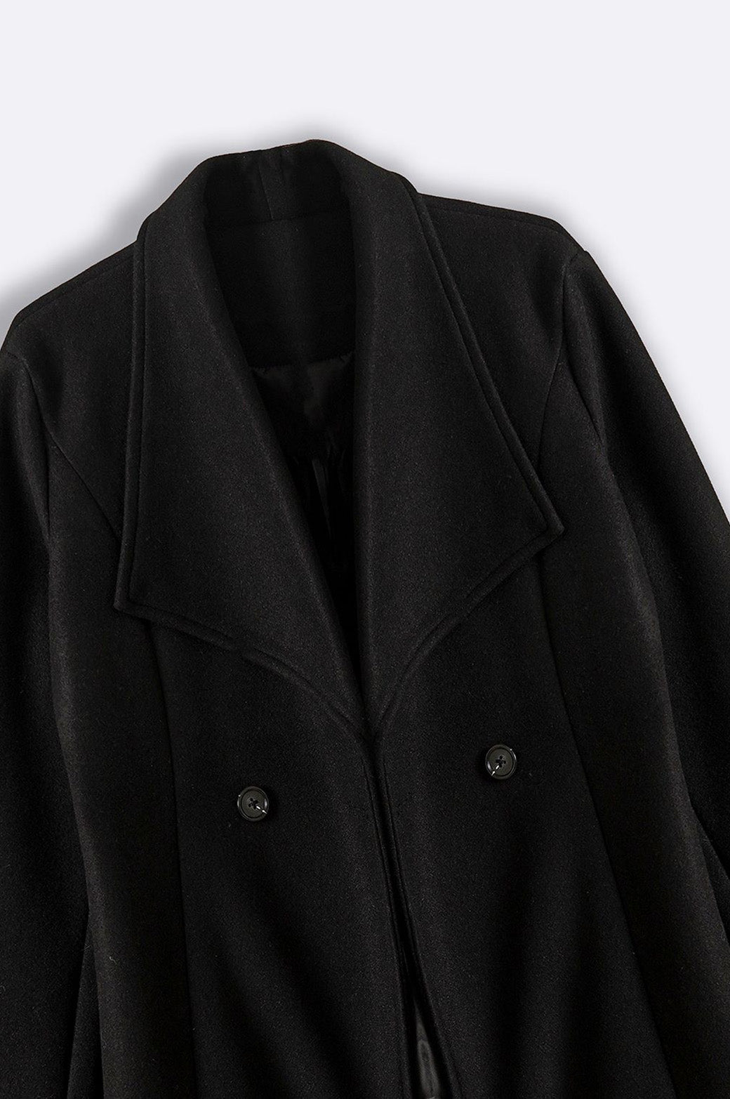 BLACK TAILORED MIDI COAT